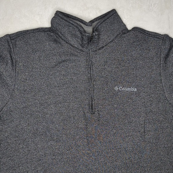 Columbia‎ Shirt Adult Large Black Gray  Quarter Zip Pullover Men's Long Sleeve - Picture 1 of 11